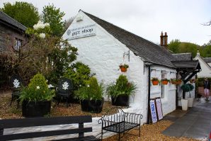 A chic whitewashed gift shop at Loch Lomond 