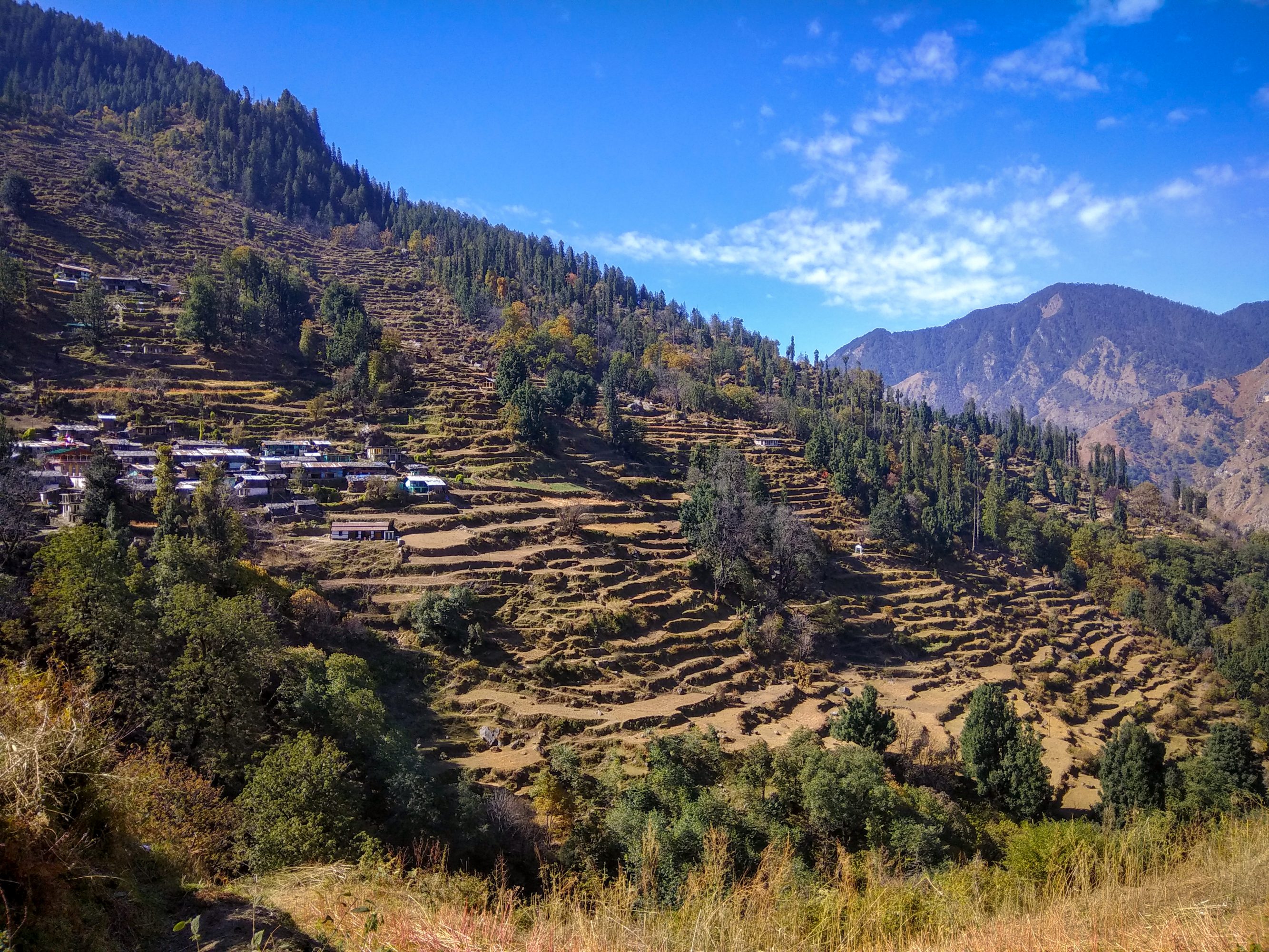 A village along Himalayan Hike trail