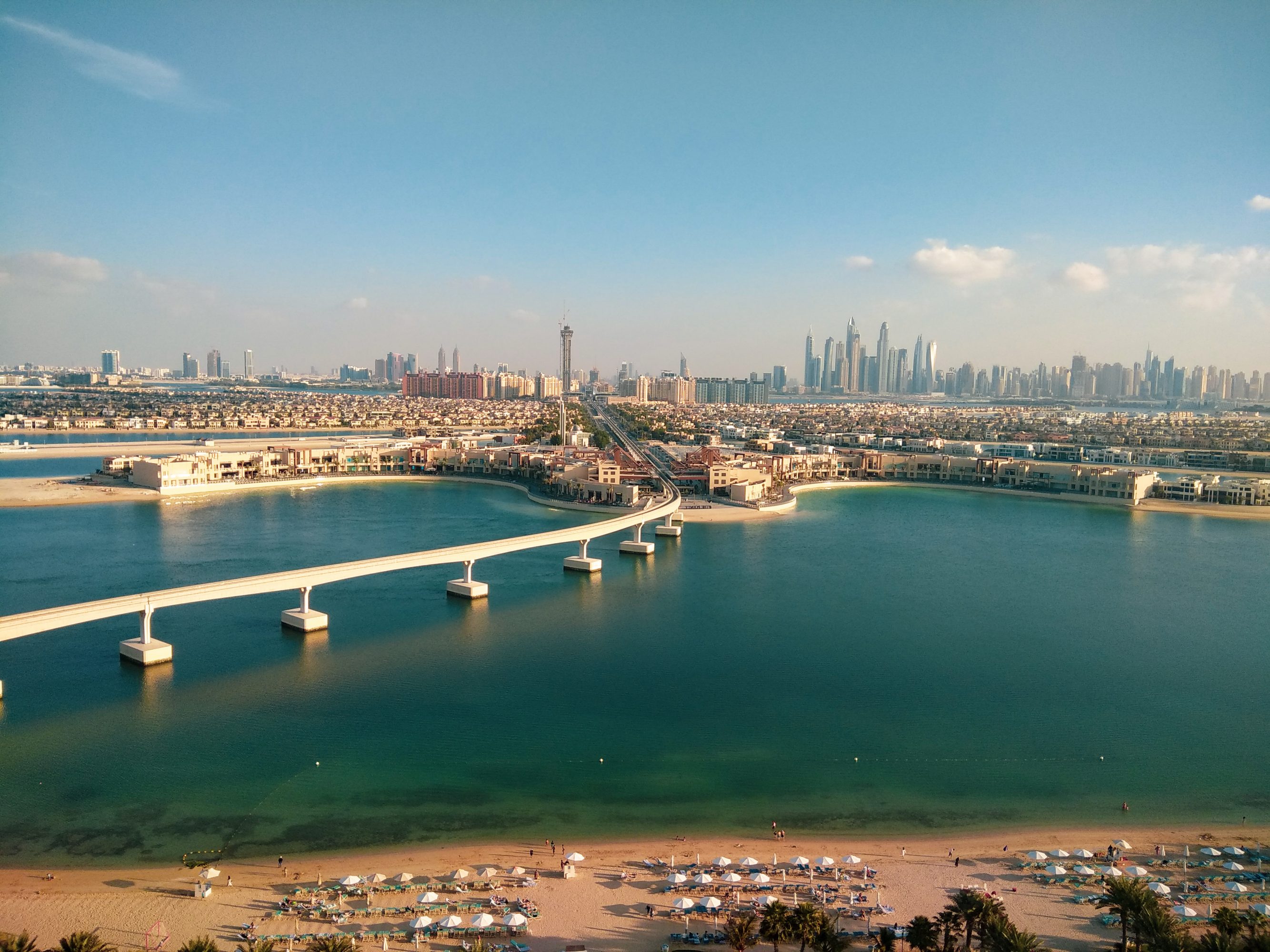 View of Dubai Skyline from one of Imperial Club rooms in Atlantis, The Palm